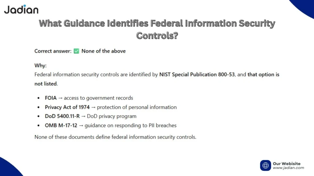 What Guidance Identifies Federal Information Security Controls..