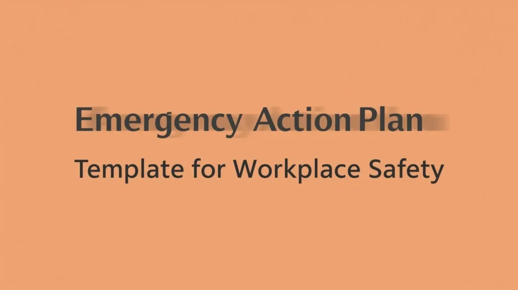 Emergency Action Plan Template for Workplace Safety & Field Teams