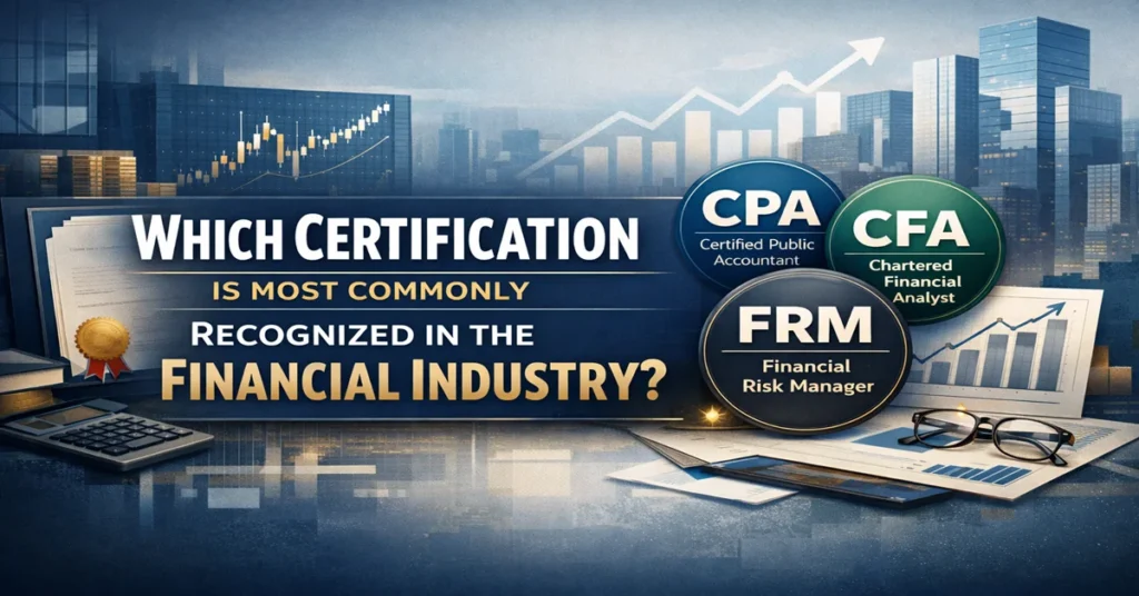 Which certification is most commonly recognized in the financial industry ..